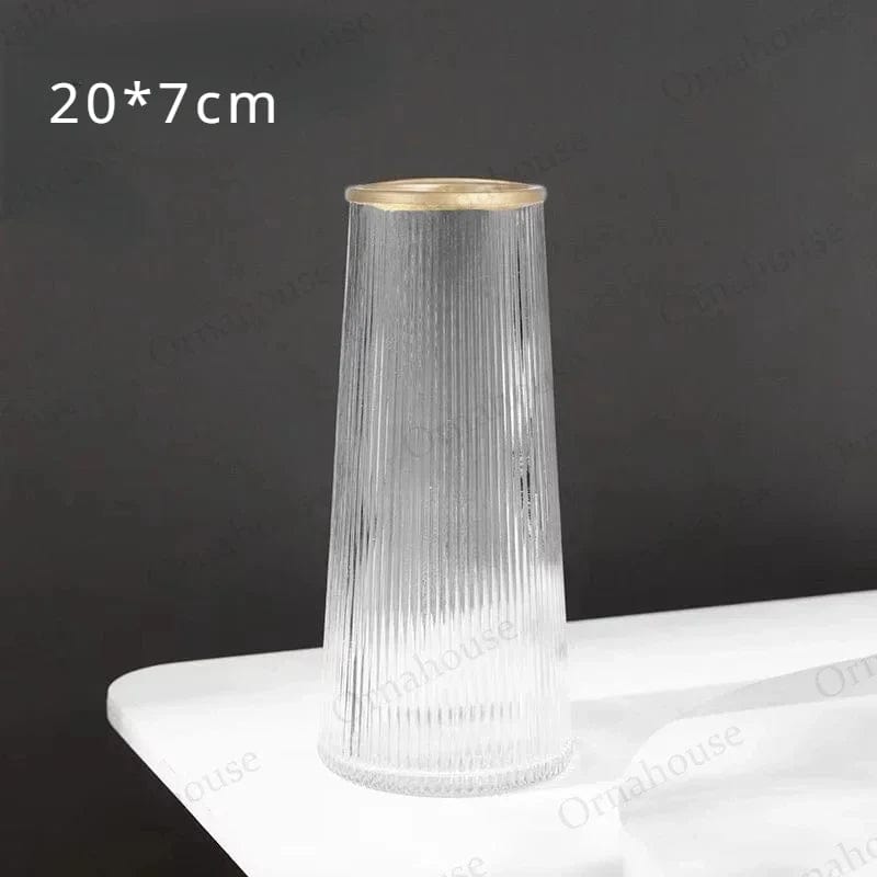  Showlu Fashion Store D Nordic Glass Vase Creative Transparent Aquatic Flowers Minimalist Glass Tabletop Decoration Ceramic Vase Vases for Flower