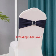 Showlu Fashion Store dark blue / 10 pcs 10pcs/lot Stretch Lycra Spandex Chair Covers Bands With Buckle Slider For Wedding Decorations Wholesale Chair Sashes Bow heart