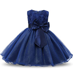 SHOWLU FASHION STORE DARK BLUE / 7-8T Newborn Girl Christening Dress Baby Girls First Birthday Party Dress Infant Baptism Costume Kids Dresses For Girls Clothes 24M