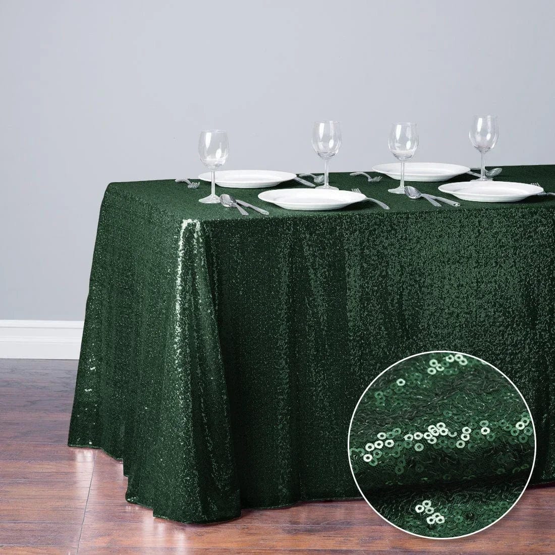  Showlu Fashion Store dark green / 150x300cm-59x118in Glitter Sequin Table Cloth Rectangular Table Cover Rose Gold Tablecloth For Wedding Birthday Party Home Decoration Custom Size