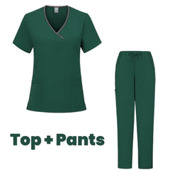 SHOWLU FASHION STORE Dark green / M Workwear Beauty Clothes Split Suit Short Sleeve Pocket Surgical Uniform Pet Dentist Nurse Uniforms Men Medical Scrub Set