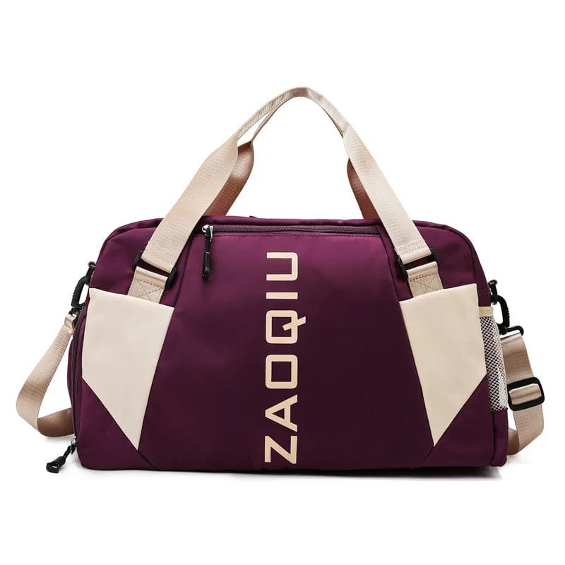  Showlu Fashion Store Dark Purple Sports Gym Bag Dry Wet Pack Women Yoga Bags Travel Fitness Training Shoulder Bags Shoes Storage Pocket Luggage Duffle Handbag