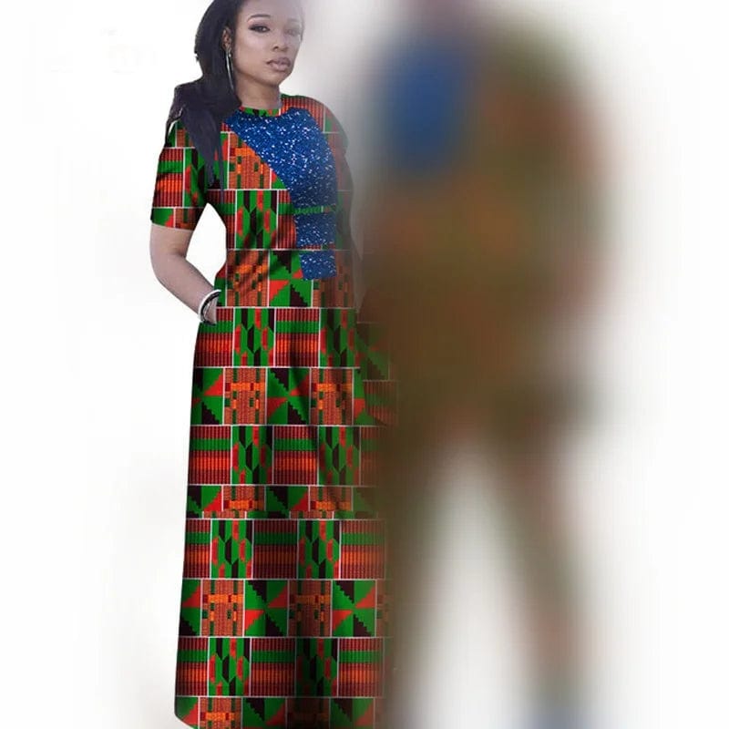 SHOWLU FASHION STORE Dashiki African Women Mermaid Dresses Matching Men Outfits Pant Sets Bazin Riche African Couple Clothes for Wedding Party Gown