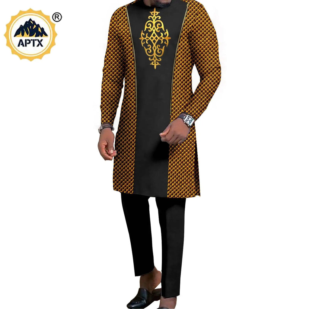 African couple outfits featuring a mermaid dress for women and matching men's pant set for wedding by SHOWLU FASHION STORE