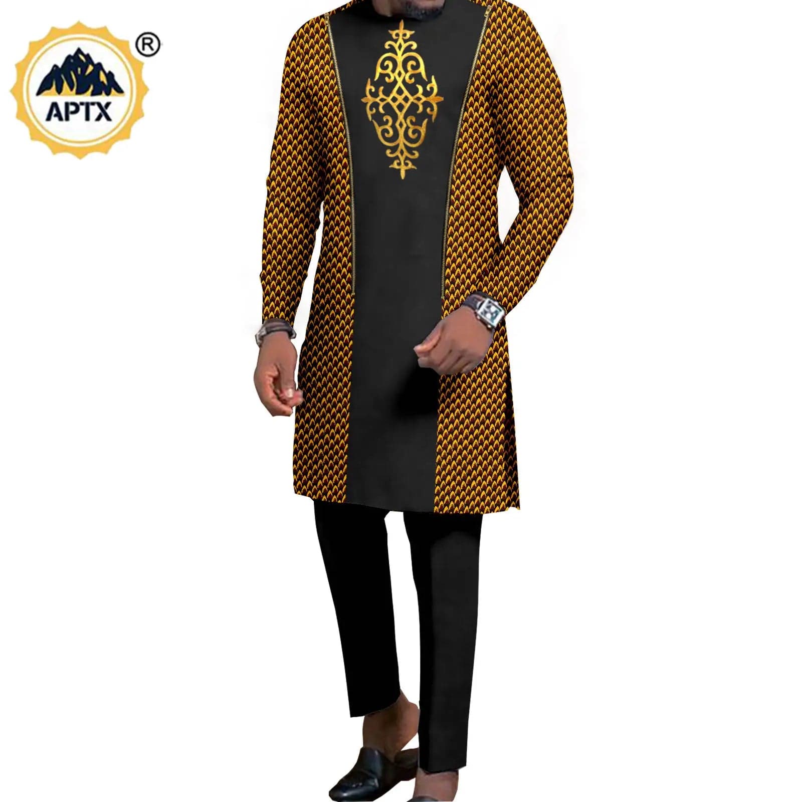 African couple outfits featuring a mermaid dress for women and matching men's pant set for wedding by SHOWLU FASHION STORE