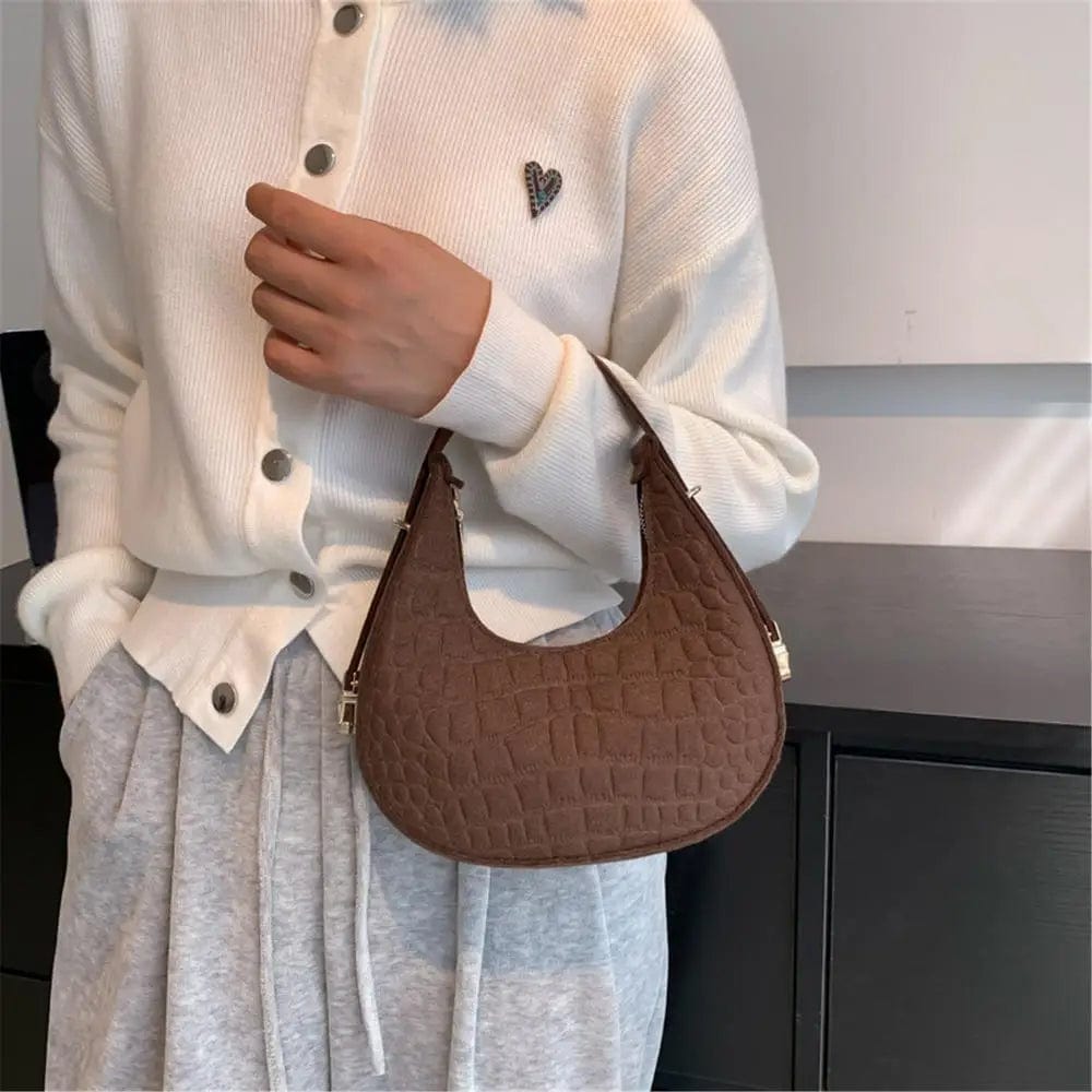 SHOWLU FASHION STORE Designer Alligator Pattern Handbag High-Quality Handbag Small Handle Underarm Leather Shoulder Bags Luxury Female Handbag