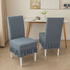 Showlu Fashion Store DG-with skirt / one size / CHINA 2024 New Soft Plaid Velvet Chair Covers Thickened Spandex Table Chair Cover Stretch Slipcove For Dining Elastic Home Textiles