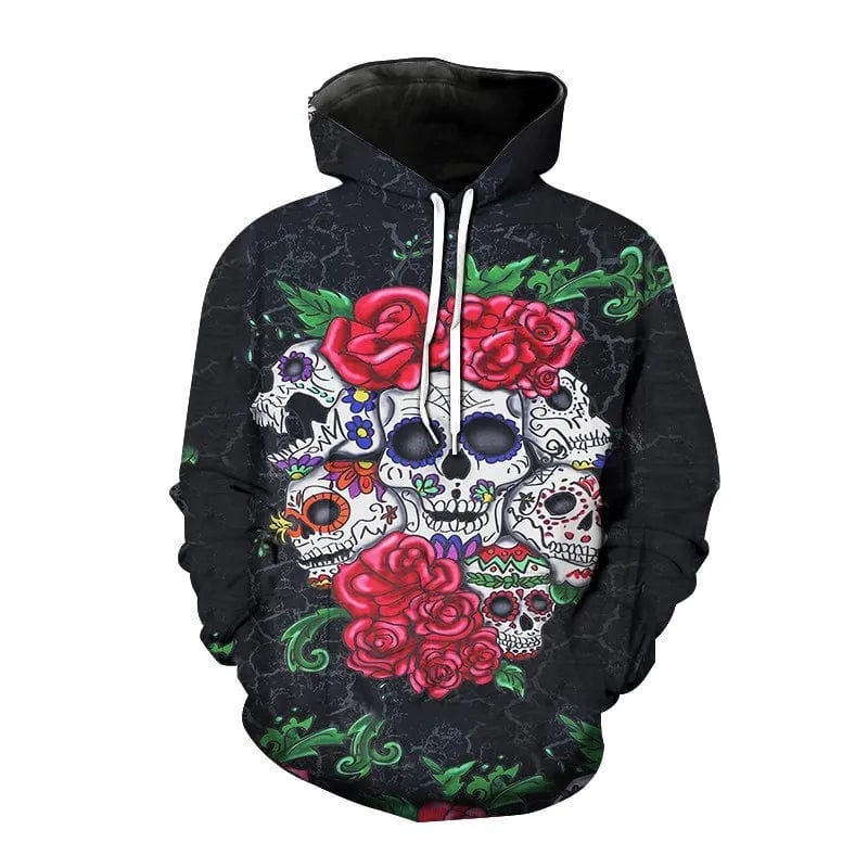 Showlu Fashion Store DH12J20232311D / 2XL 2023 New Men ‘s Hooded Hip Hop Sweatshirt 3D Skull head print Fashion Hip Hop Casual Loose Long Sleeve Hooded Sweatshirt 2XS5XL