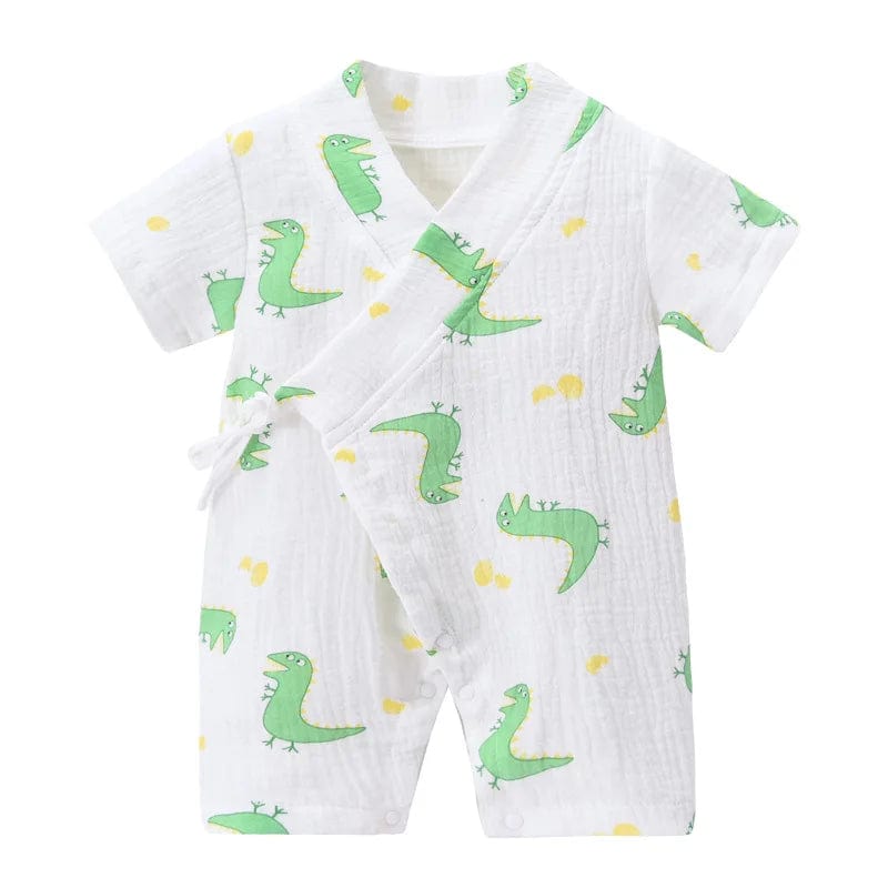 Showlu Fashion Store Dinosaur / CHINA / 6-9M Baby Summer Jumpsuit Newborn Muslin Cotton Soft Shorts Sleeve Romper Girls Boys Infant Clothes 0-2 Years