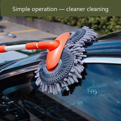 SHOWLU FASHION STORE Double Brush Head Rotating Car Wash Mop Three-Section Telescopic Mop Roof Window Cleaning Maintenance Auto Supplies Accessories