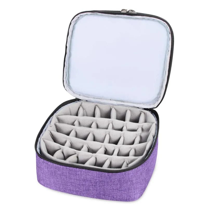  Showlu Fashion Store Double-Layer Portable Nail Polish Storage Bag  Cosmetic Handbag Essential Oil Perfume Lipstick Organizer Holder Travel Carrier