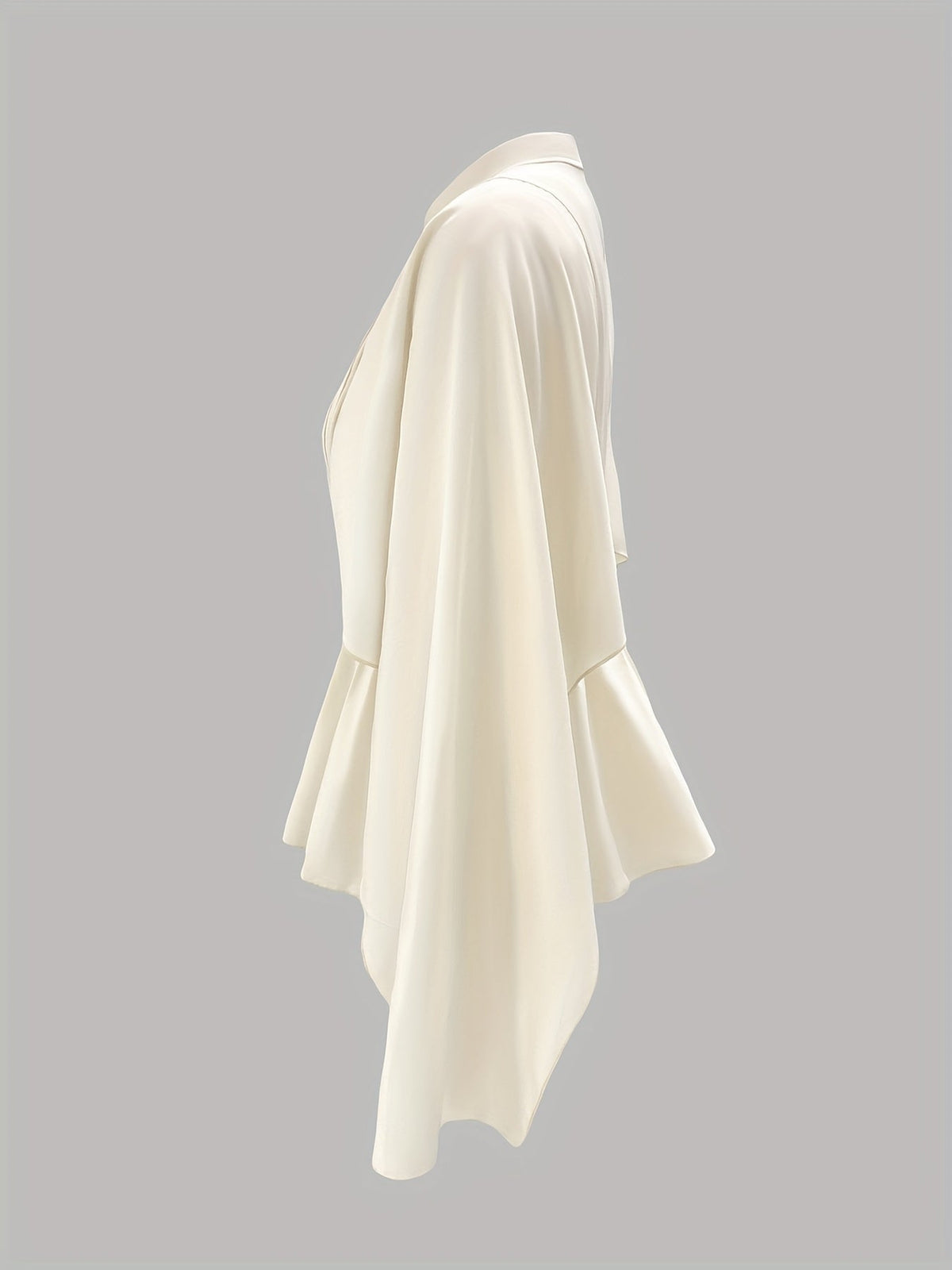 SHOWLU Women's semi-sheer high neck blouse with ruffled sleeves, woven top, stylish and feminine for versatile dressy or casual wear.
