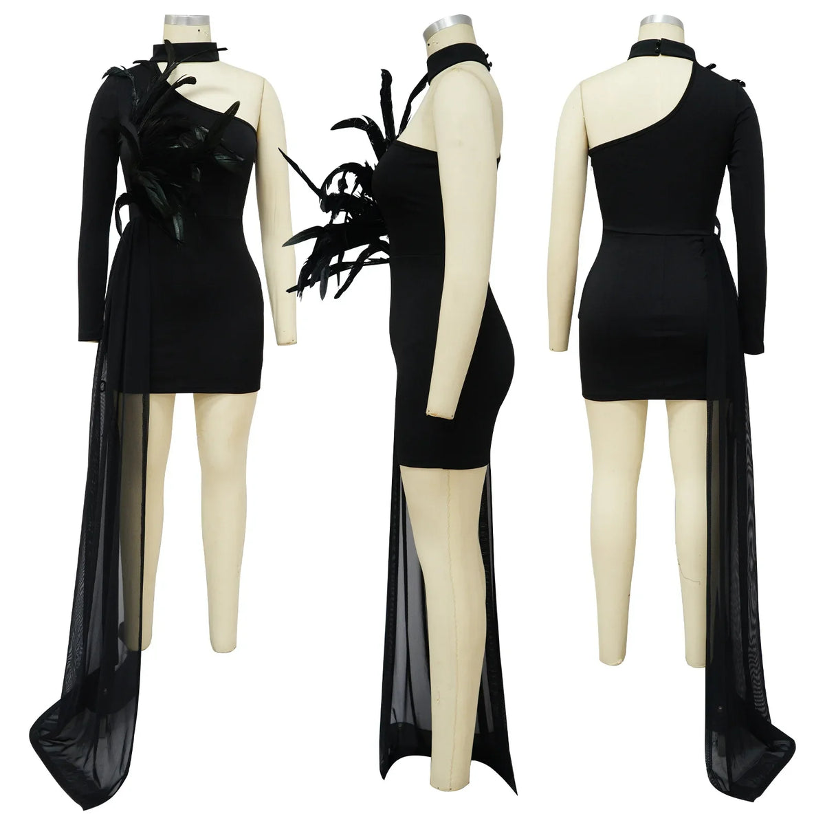 Y&H Women's strapless fur short evening party dress in sexy pencil style, stylish and elegant for special occasions