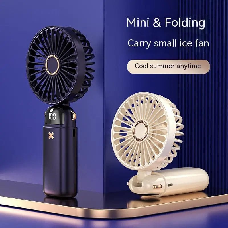  Showlu Fashion Store DS18 White Mini Handheld Small Fan Portable Portable Silent Office Desk Student On Dormitory Charging Outdoor Hand Holding Fan Small