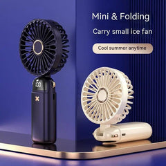  Showlu Fashion Store DS18 White Mini Handheld Small Fan Portable Portable Silent Office Desk Student On Dormitory Charging Outdoor Hand Holding Fan Small