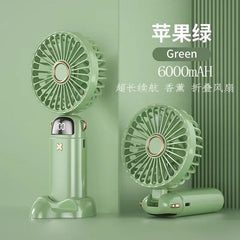  Showlu Fashion Store DS18 White Mini Handheld Small Fan Portable Portable Silent Office Desk Student On Dormitory Charging Outdoor Hand Holding Fan Small