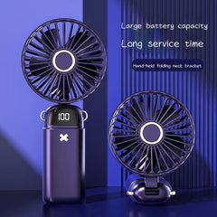  Showlu Fashion Store DS18 White Mini Handheld Small Fan Portable Portable Silent Office Desk Student On Dormitory Charging Outdoor Hand Holding Fan Small