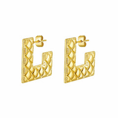  Showlu Fashion Store E3516 / CHINA Geometric Earrings For Women Stainless Steel Hoop Earring Femme 2024 Trending Luxury Wedding Fashion Jewelry Gift