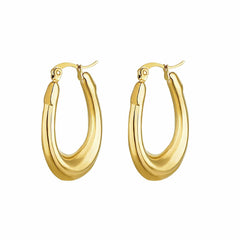  Showlu Fashion Store E3521G / CHINA Geometric Earrings For Women Stainless Steel Hoop Earring Femme 2024 Trending Luxury Wedding Fashion Jewelry Gift