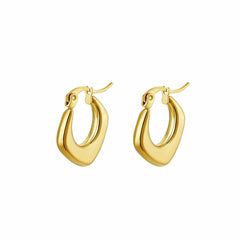  Showlu Fashion Store E3536 / CHINA Geometric Earrings For Women Stainless Steel Hoop Earring Femme 2024 Trending Luxury Wedding Fashion Jewelry Gift