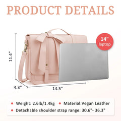 SHOWLU FASHION STORE ECOSUSI Bags for Women Handbags Briefcase PU Leather 14'' Laptop Satchel Female Square Shoulder Bag for College Travel