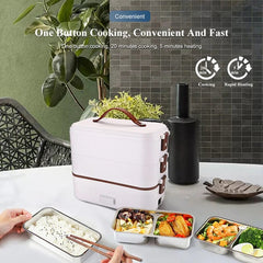  Showlu Fashion Store Electric Lunch box Portable Mini Rice Cooker Food Warmer Heater Food Warmer for On-the-Go Home Office