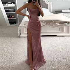  Showlu Fashion Store Elegant High Waist Evening Maxi Dress