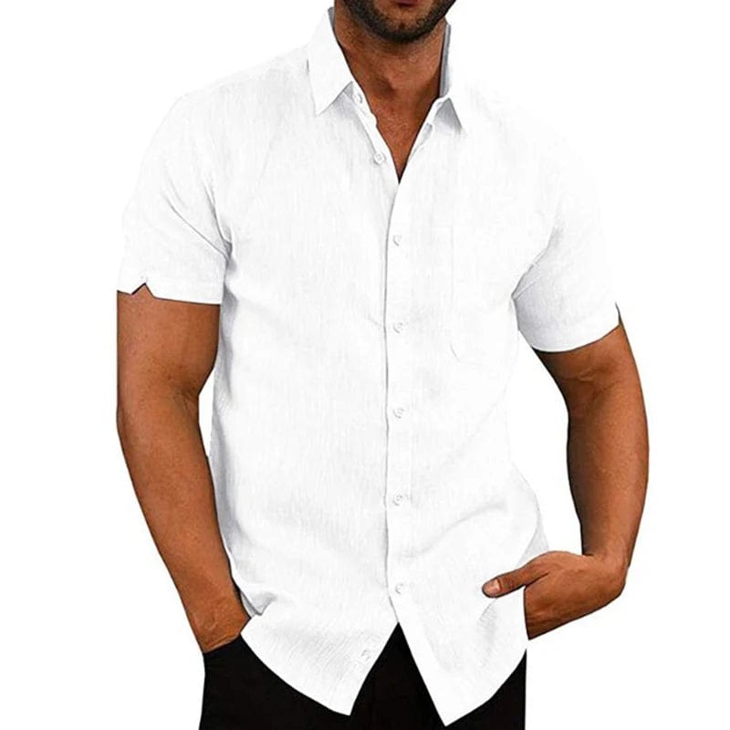  Showlu Fashion Store Elegant Summer Linen Shirt for Men