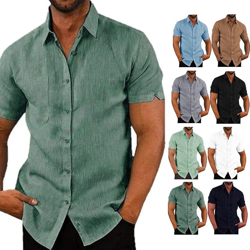  Showlu Fashion Store Elegant Summer Linen Shirt for Men