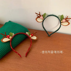  Showlu Fashion Store Elk Horn Cute Baby Holiday Atmosphere Girls' Hairband