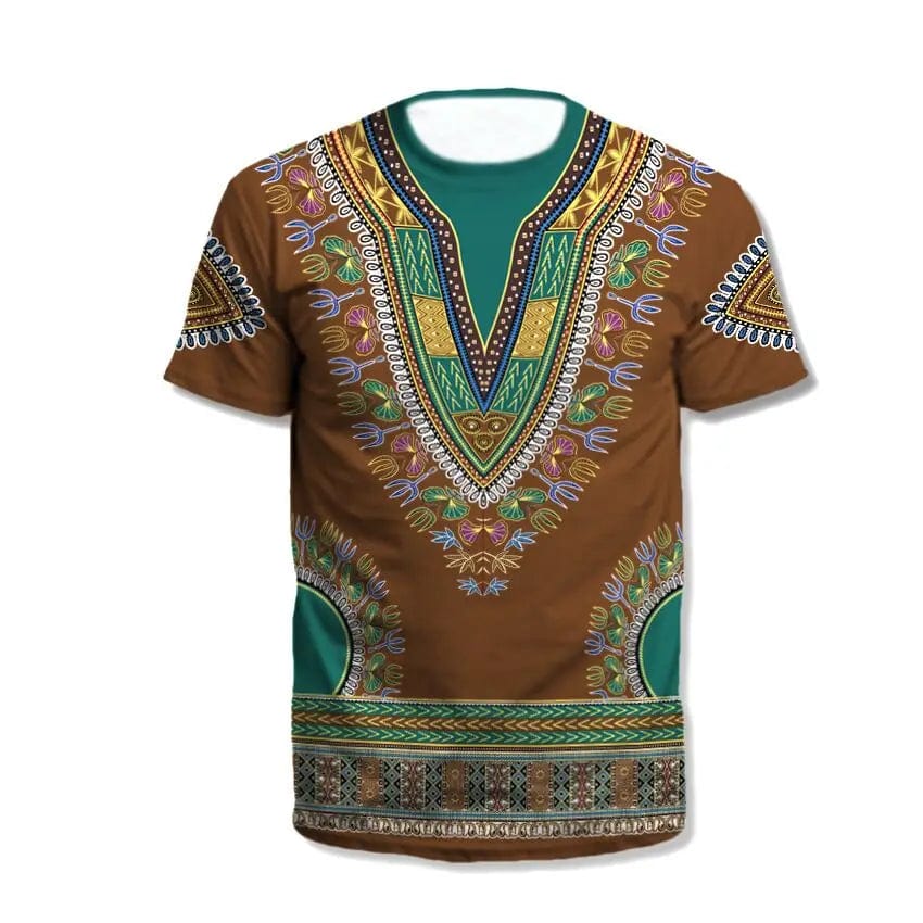 SHOWLU FASHION STORE ET6 / XL 3D printing shirt African national costume T-shirt summer new style hot sale 2021 wholesale Men's Dashiki shirt neckline