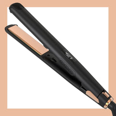  Showlu Fashion Store EU LISAPRO Original Ceramic Hair Straightening Flat Iron  1" Plates |Black  Professional Salon Model Hair Straightener & Curler