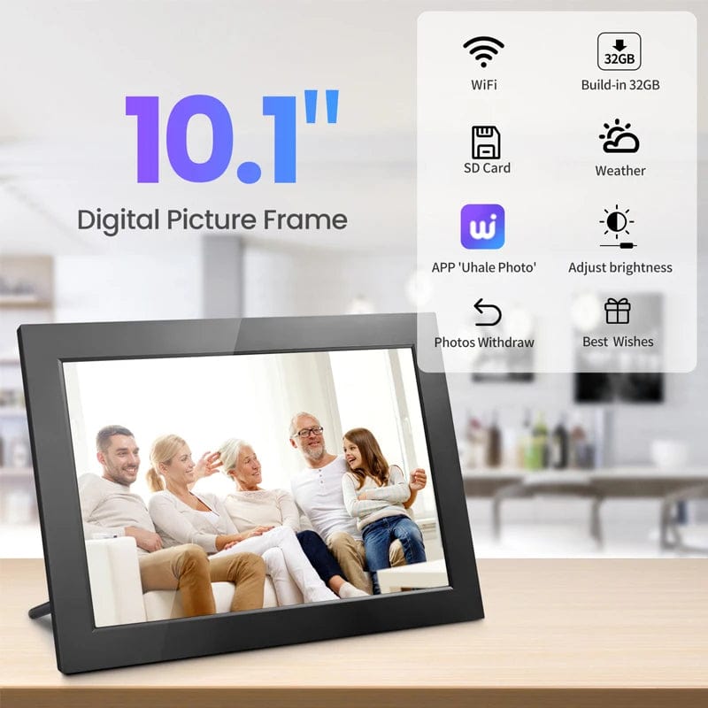  Showlu Fashion Store EU Plug / Digital frame WiFi Digital Photo Frame 10.1 Inch 32GB Smart Digital Picture Frame with 1280x800 IPS HD Touch Screen Digital Frame Gift