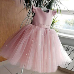  Showlu Fashion Store European and American-Style Pink Children's Piano Performance Princess Dress