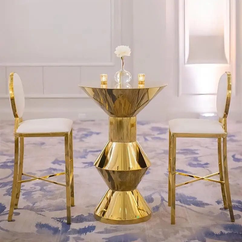  Showlu Fashion Store event party rental golden metal stainless bar table