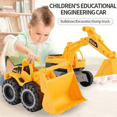  Showlu Fashion Store excavator Excavator Dump Truck Model Toy Engineering Vehicle Set .Construction Fleet Toddler Early Education Construction Vehicles Toys