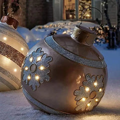 Showlu Fashion Store F / 60cm 60cm Outdoor Christmas Inflatable Decorated Ball PVC Giant Big Large Balls Xmas Tree Decorations Toy Ball Without Light Ornament