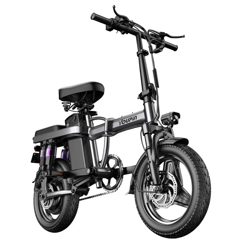 SHOWLU FASHION STORE F1248V15AH 14-Inch Folding Electric Bicycle, Lithium Battery-powered Double Shock-absorbing Electric Vehicle