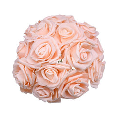 Showlu Fashion Store F17 24pcs 7cm White Rose Artificial PE Foam Rose Flower Wedding Decoration Bridal Bouquet Scrapbooking Craft Fake Flowers DIY Suppli