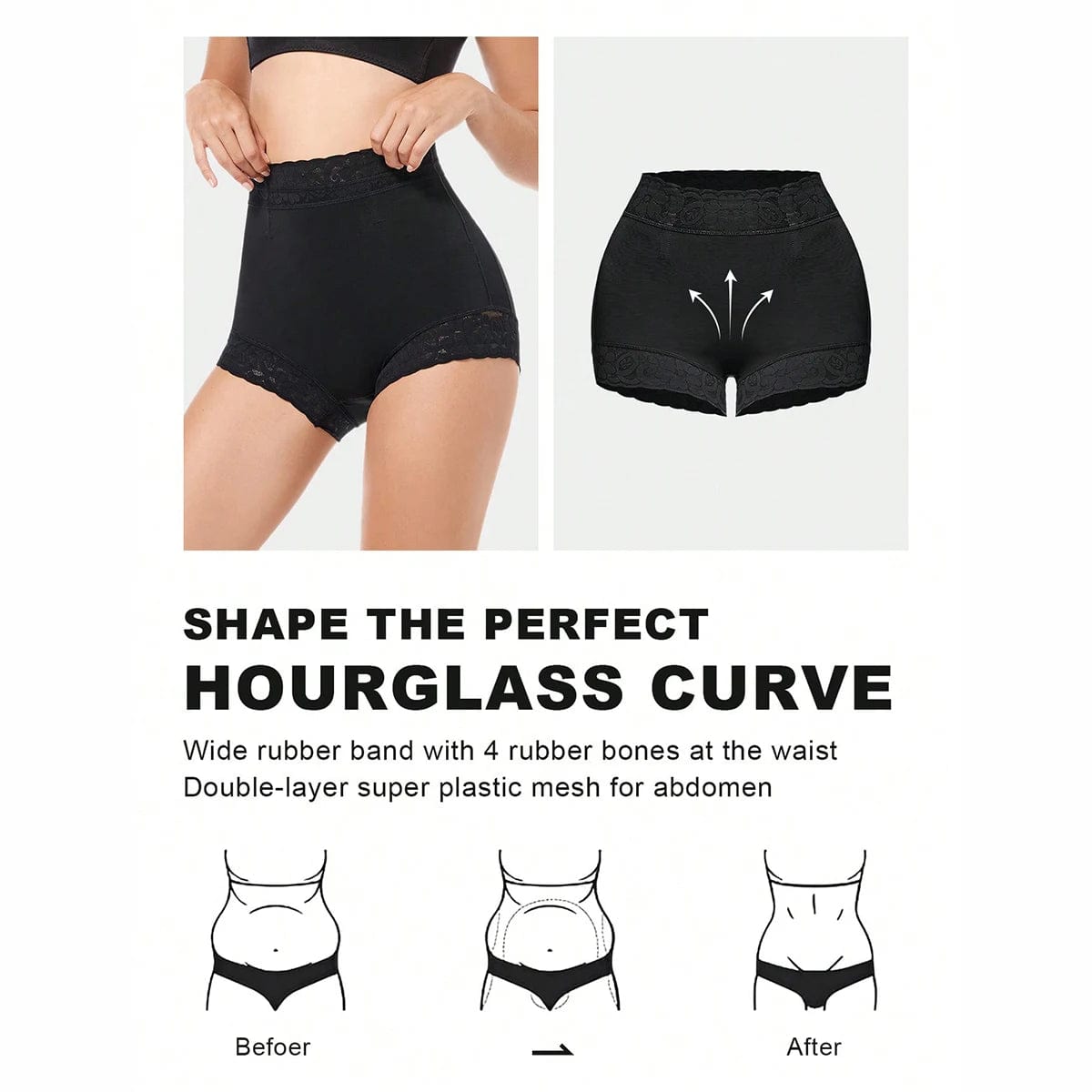  Showlu Fashion Store Fajas Colombianas Shapewear Women Butt Lifter Tummy Control Panty Slimming Underwear Belly Slimming Sheath Flat Belly Girdle