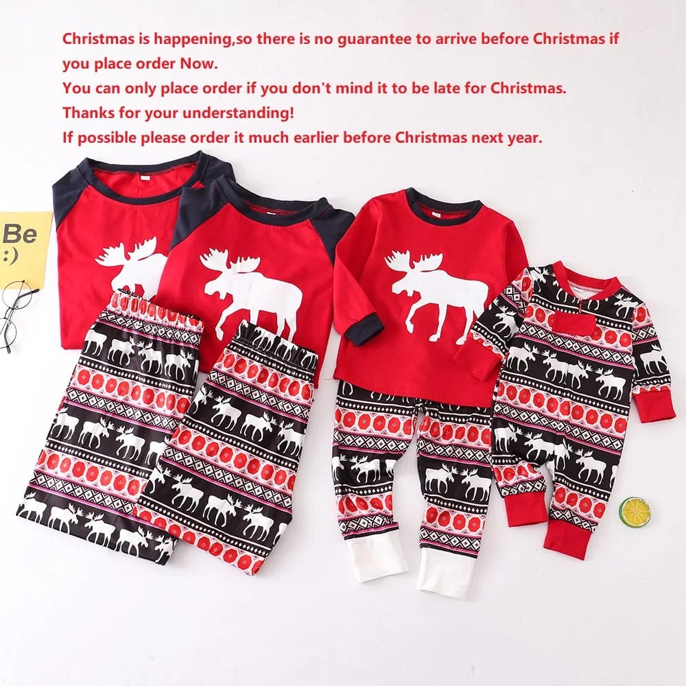  Showlu Fashion Store Family Christmas Pajamas Set Warm Adult Kids Girls Boy Mommy Sleepwear Mother Daughter Clothes Matching Family Outfits