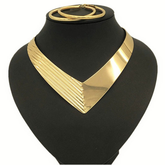  Showlu Fashion Store Fashion Exaggerated Punk Alloy Collar