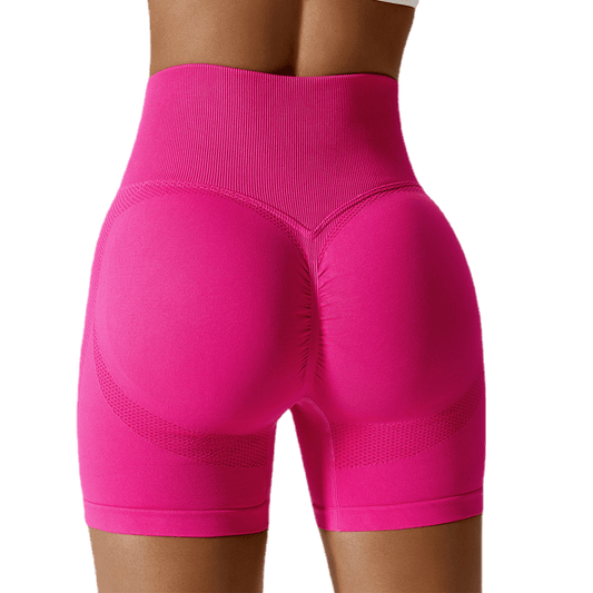  Showlu Fashion Store Fashion Seamless Yoga Shorts Peach Hip Raise High Waist Hip-Slimming Fitness Pants Skinny Running Sports Girls Short-Length Pants