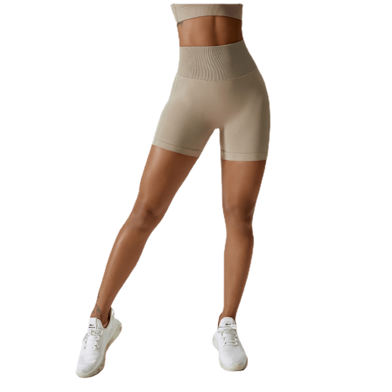  Showlu Fashion Store Fashion Seamless Yoga Shorts Peach Hip Raise High Waist Hip-Slimming Fitness Pants Skinny Running Sports Girls Short-Length Pants