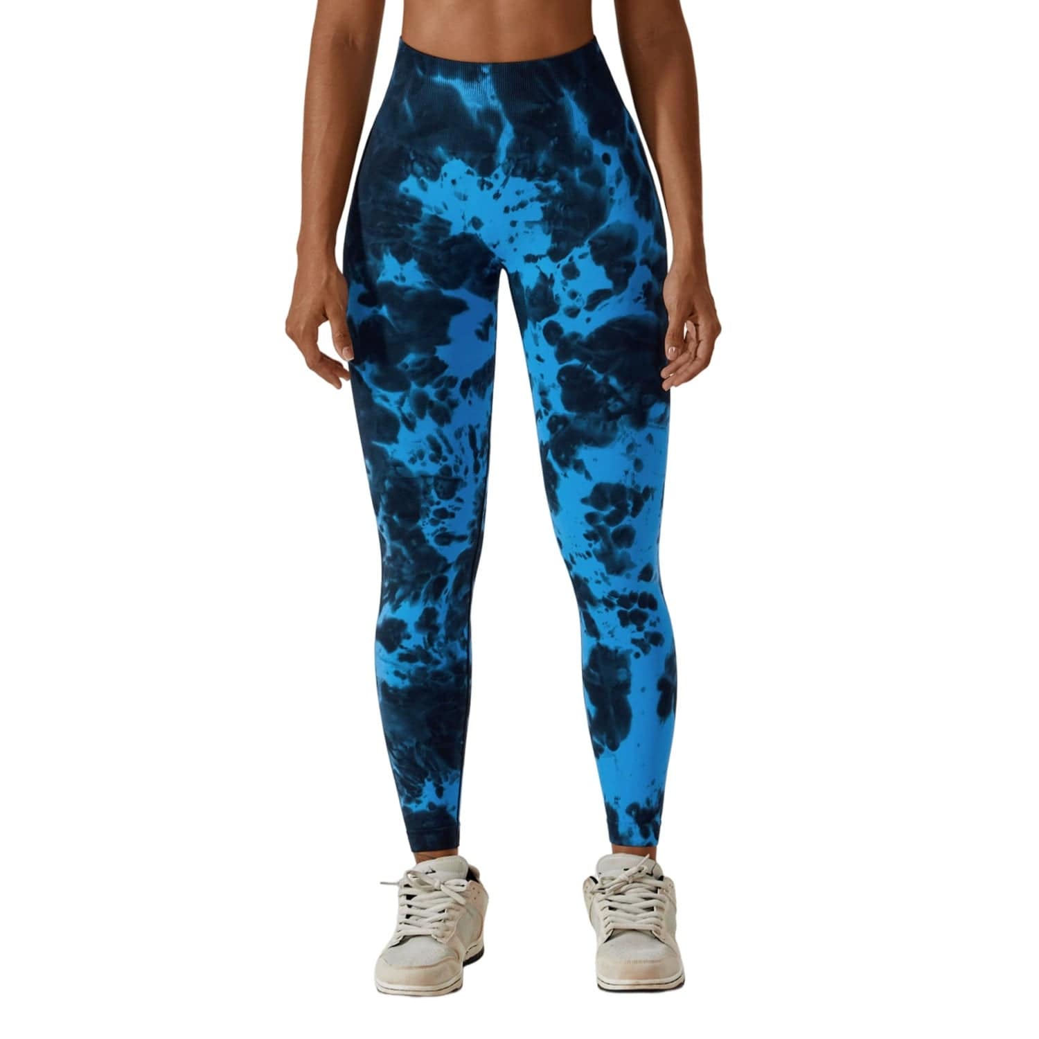  Showlu Fashion Store Fashion Tie Dye Seamless High Waist Yoga Pants Peach Hip Raise Fitness Pants Running Sports Tight Pants