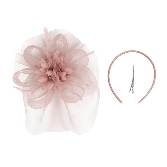  Showlu Fashion Store Feathers Tea Party Hat Veil Headband  Hair Clip for Cocktail ChurcTea Party Wedding Headwear