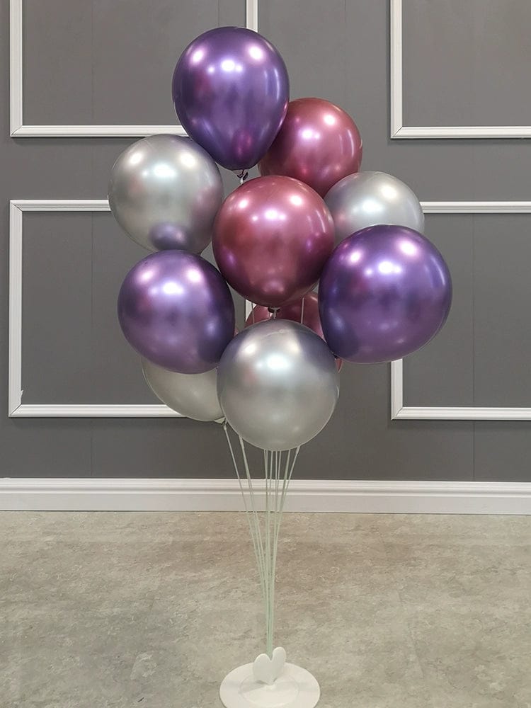 SHOWLU FASHION STORE Floating 003(4 Metal Purple +3 Metal Red +4 Silver) Internet Hot New Table Drifting Balloon Stand Floor New Store Opening Wedding Ceremony Layout Birthday Decoration Floor Floating Outdoor Picnic