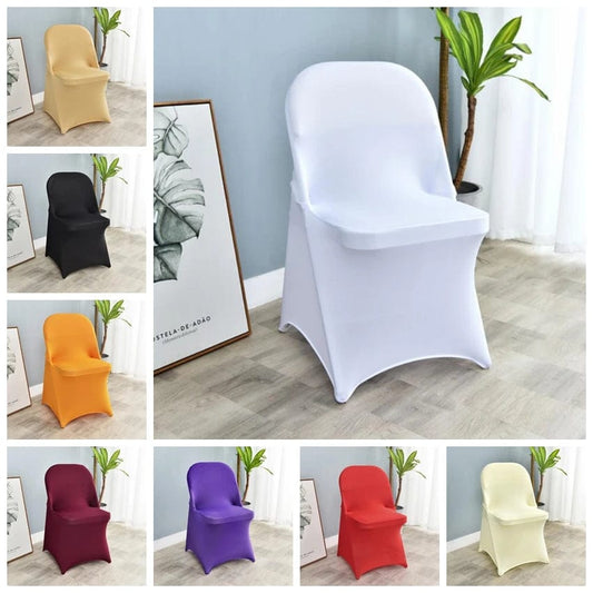  Showlu Fashion Store Folding Chair Cover Wedding Spandex Lycra Birthday Party Show Hotel Banquet Decoration