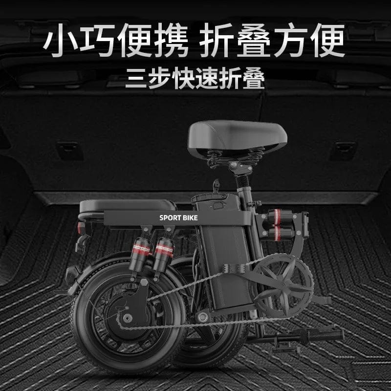 SHOWLU FASHION STORE Folding Electric Bicycle Small Driving Super Light Portable Lithium Battery New Power Scooter Battery Bike