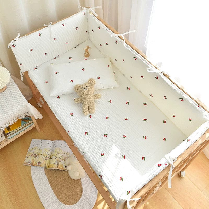 SHOWLU FASHION STORE For the same bed hat and quilt, contact customer service to place an order. / Other Crib Korean Quilted Bed Fence Newborn Baby Children Patchwork Bed Sectional Removable Washable Bed Fence Customizable